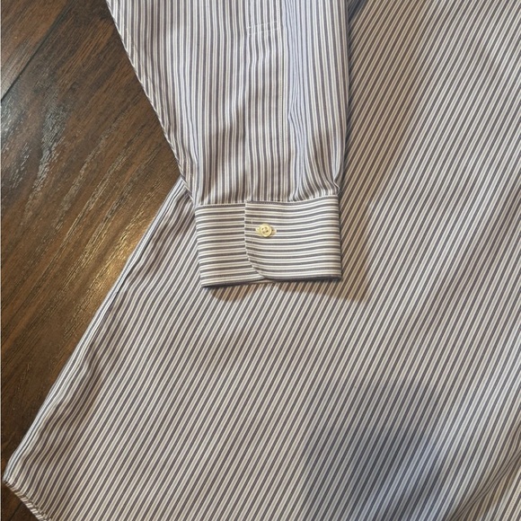 Brooks Brothers Men's Shirt 17.5 17 1/2 34 Long Sleeve Purple Striped Madison - Picture 3 of 16
